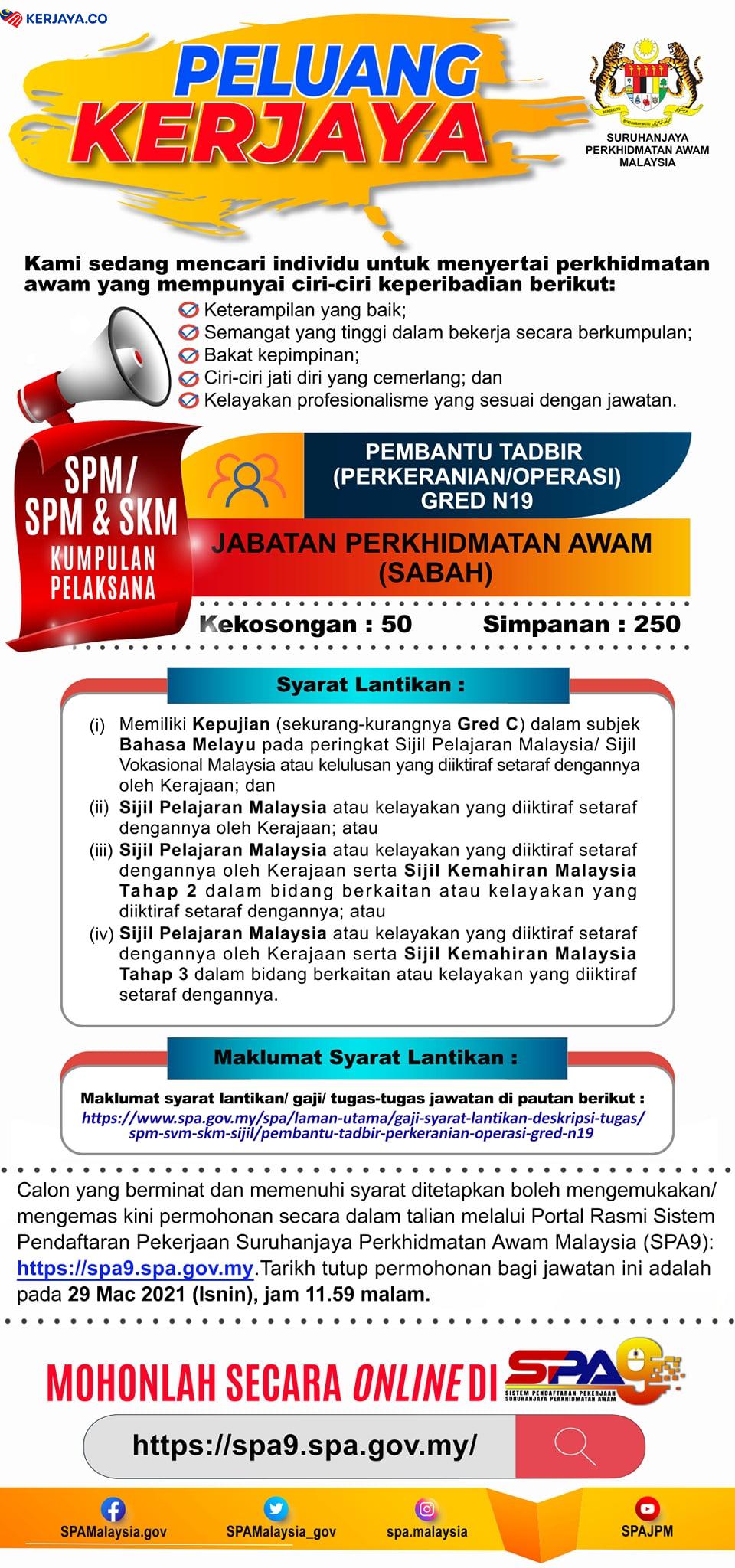 Jawatan Kosong Di Jabatan Perkhidmatan Awam (JPA), Mohon Online 