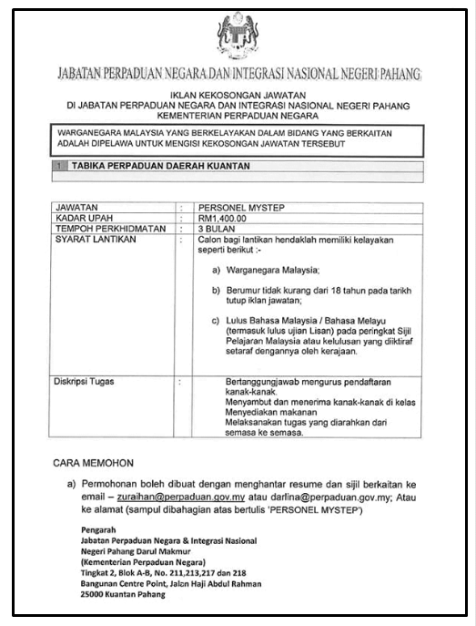 Jawatan Kosong Jabatan Perpaduan Negara Dan Integrasi Nasional Jpnin Jawatan Kosong