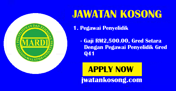 Jawatan Kosong Institut Penyelidikan Dan Kemajuan Pertanian Malaysia Mardi Jawatan Kosong