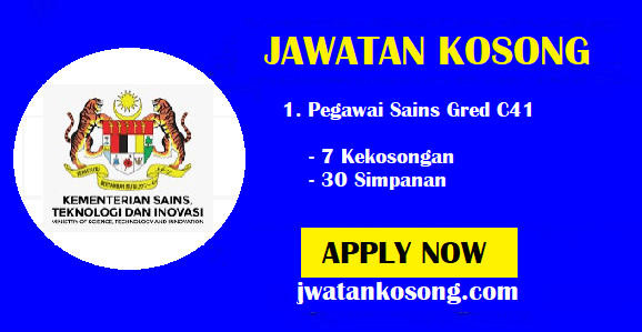 Jawatan Kosong Jabatan Kimia Malaysia (Kementerian Sains 