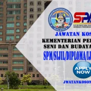 Jawatan Kosong Terkini SPA9 Di Kementerian Pelancongan, Seni Dan Budaya Malaysia (MOTAC)
