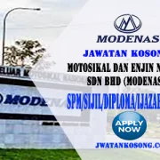 Jawatan Kosong Terkini Di Motosikal Dan Enjin Nasional Sdn Bhd (MODENAS)